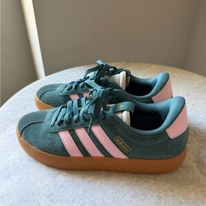 Adidas Women's Teal and Pink Sneakers